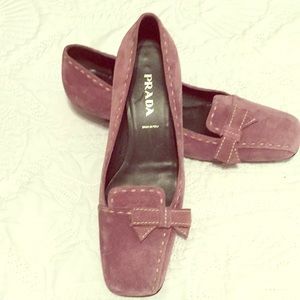 Authentic Prada purple suede shoes